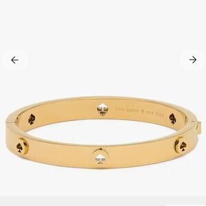 Kate Spade Spot the Spade Studded Hinged Bracelet Bangle - Rose Gold